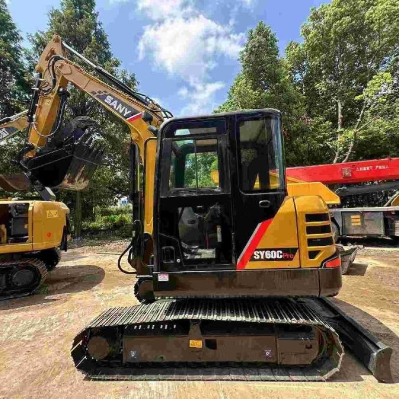 Compact Mini Sany SY60C Used Excavator With Hydraulic Thumb Clamp Quick Connection