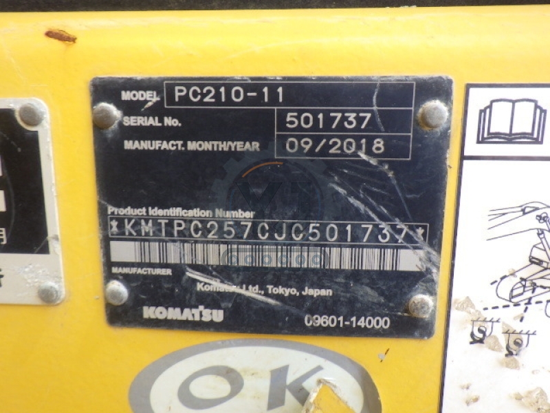 Japan Imported Original Digger Used PC210-11 Komatsu Excavator For Sale