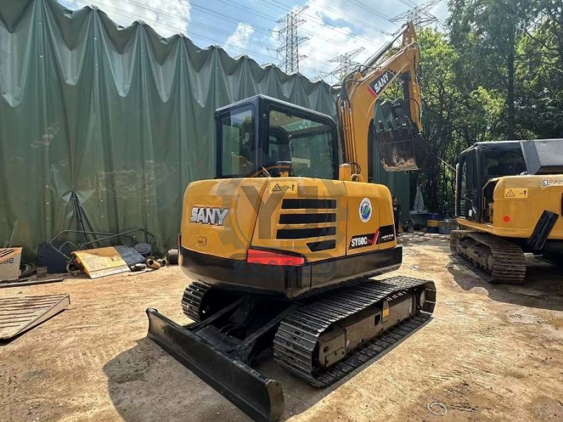 Compact Mini Sany SY60C Used Excavator With Hydraulic Thumb Clamp Quick Connection