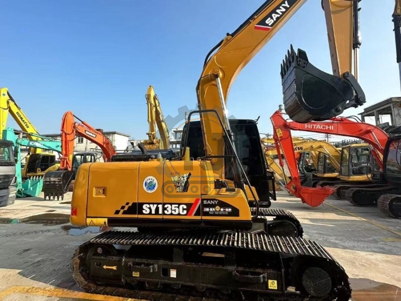13.5 Ton SY135C Hydraulic Used Sany Excavator Trackhoe Crawler Digger