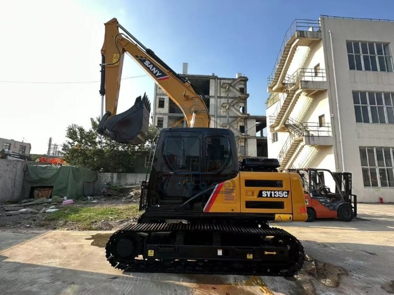 13.5 Ton SY135C Hydraulic Used Sany Excavator Trackhoe Crawler Digger