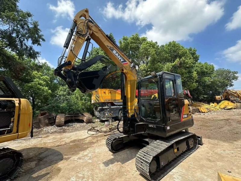 Compact Mini Sany SY60C Used Excavator With Hydraulic Thumb Clamp Quick Connection